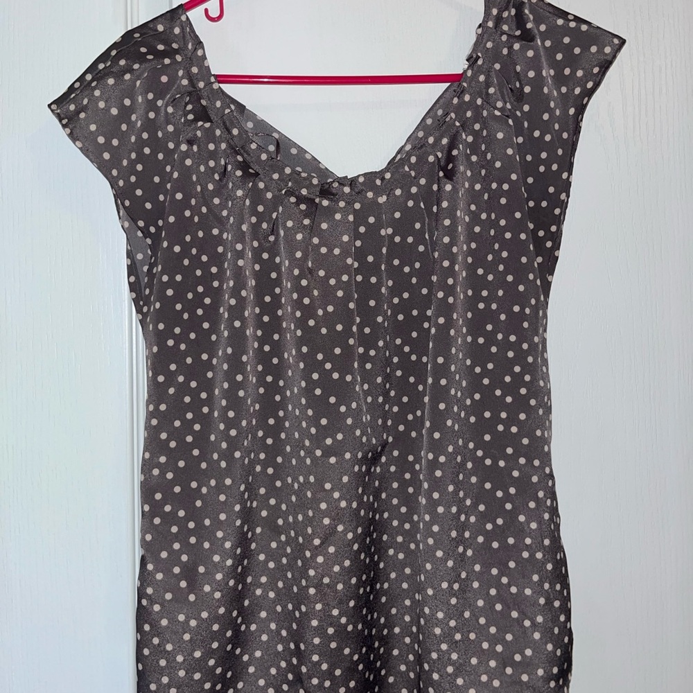 LC Lauren Conrad Black Polka Dot Blouse